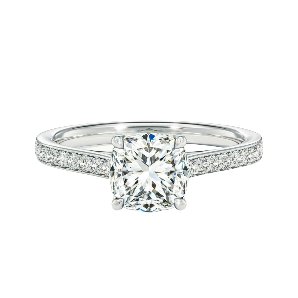 Basilica - Cushion - Platinum - Pavé