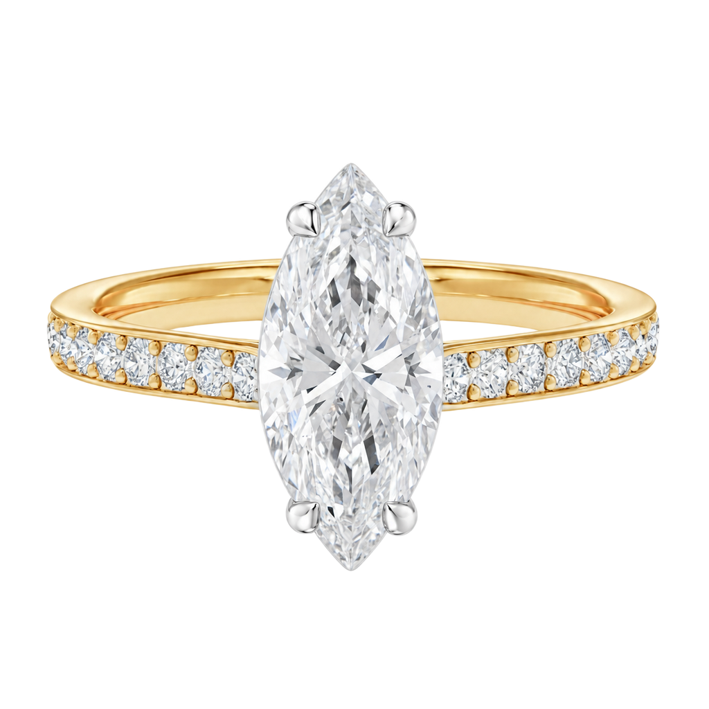 Talia - Marquise - Yellow/White Tone - Pavé