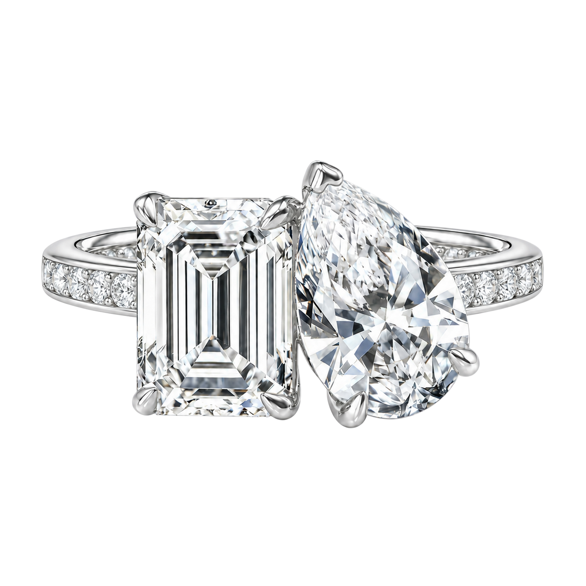 Duo - Emerald - White Gold - Channel