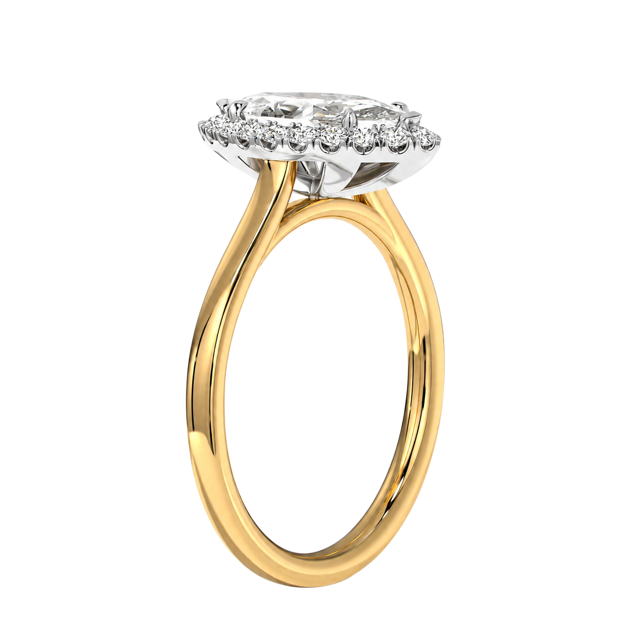 Cordelia - Marquise - Yellow / White Tone - Plain