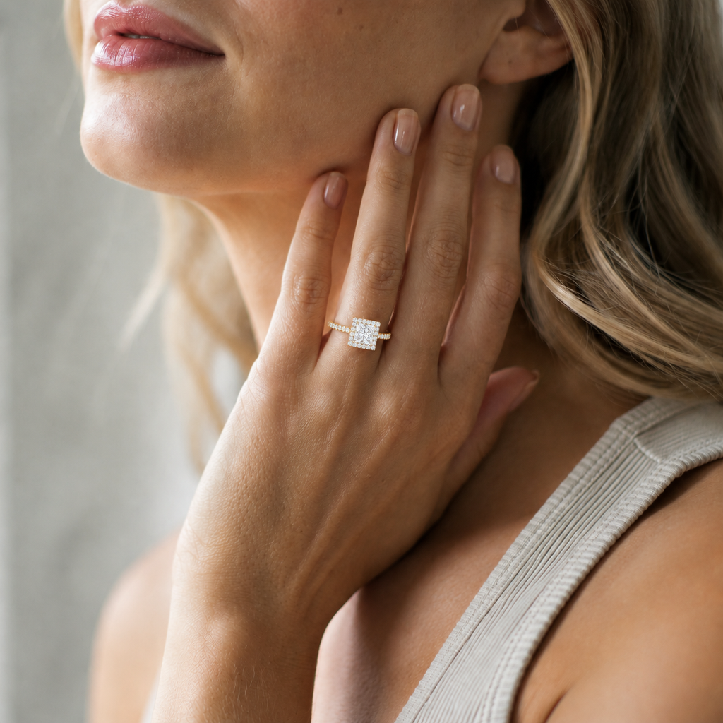 Cordelia - Princess - Yellow / White Tone - Pavé