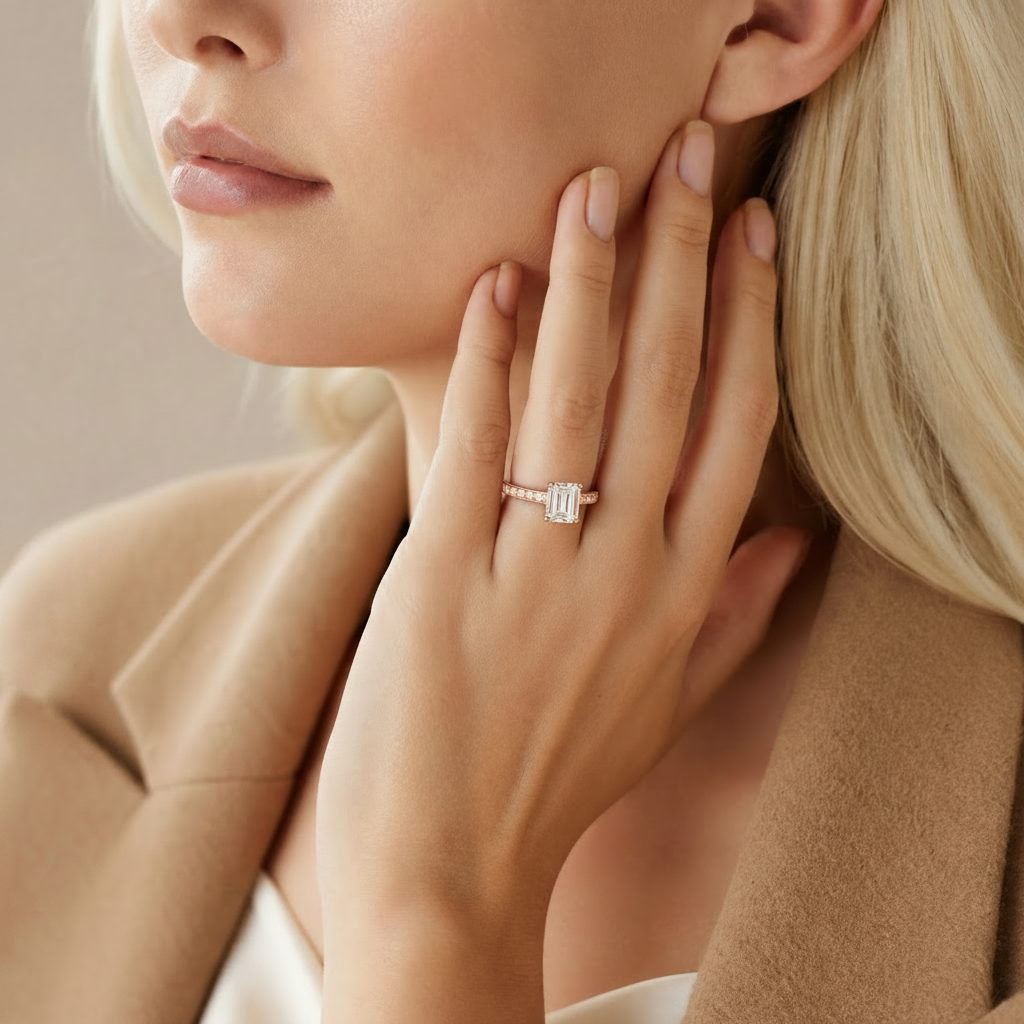 Basilica - Asscher - Rose Gold - Channel