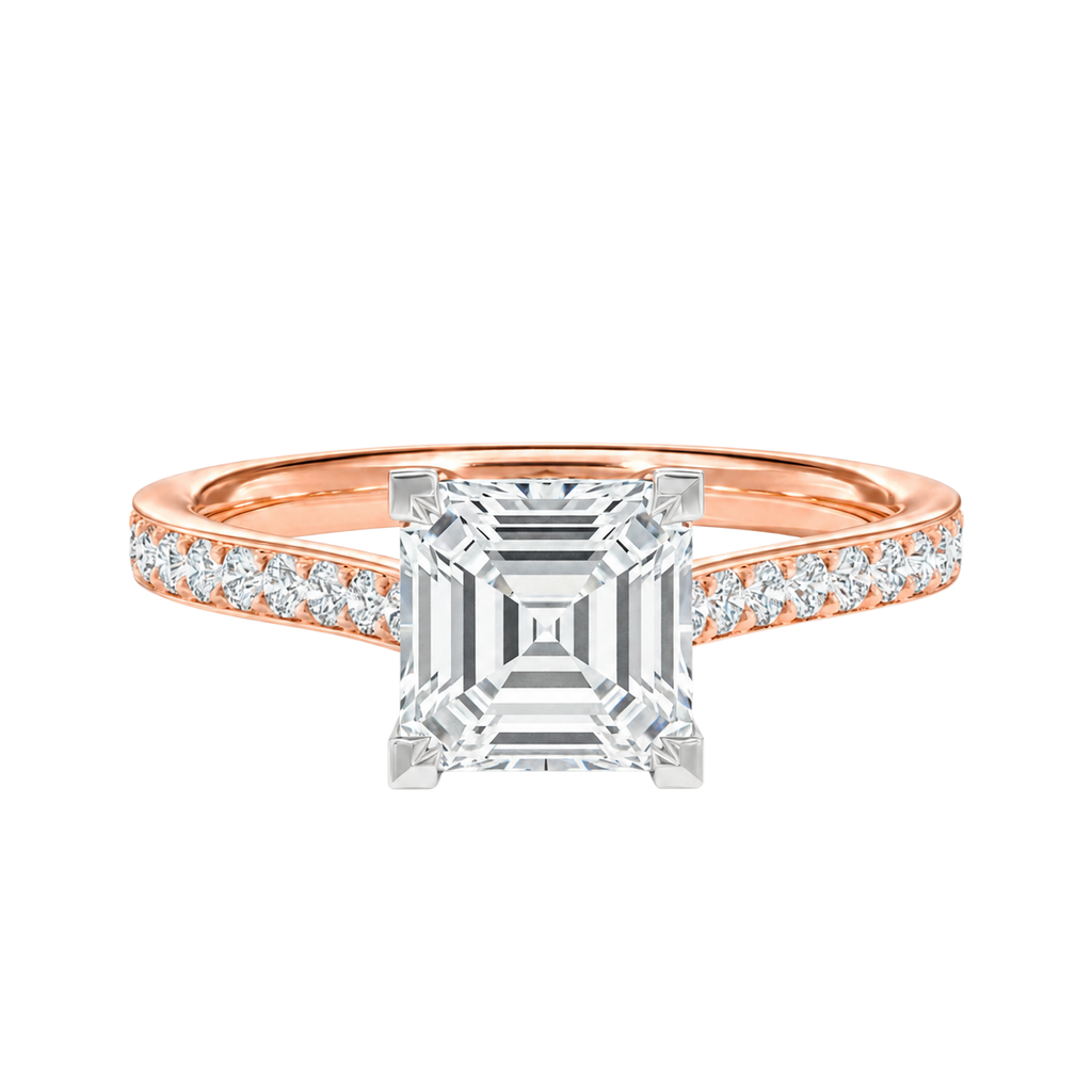 Basilica - Asscher - Rose/White Tone - Pavé