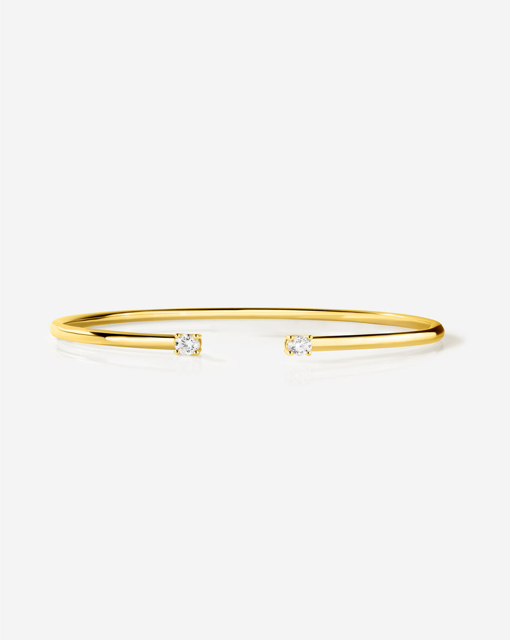 Diamond Flexi Cuff - Round - White Gold - Hidden Slide