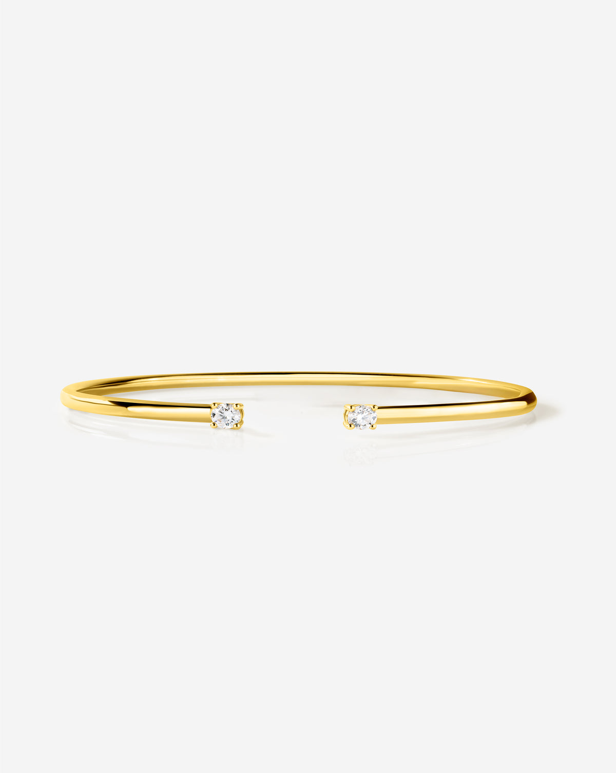 Diamond Flexi Cuff - Round - White Gold - Hidden Slide