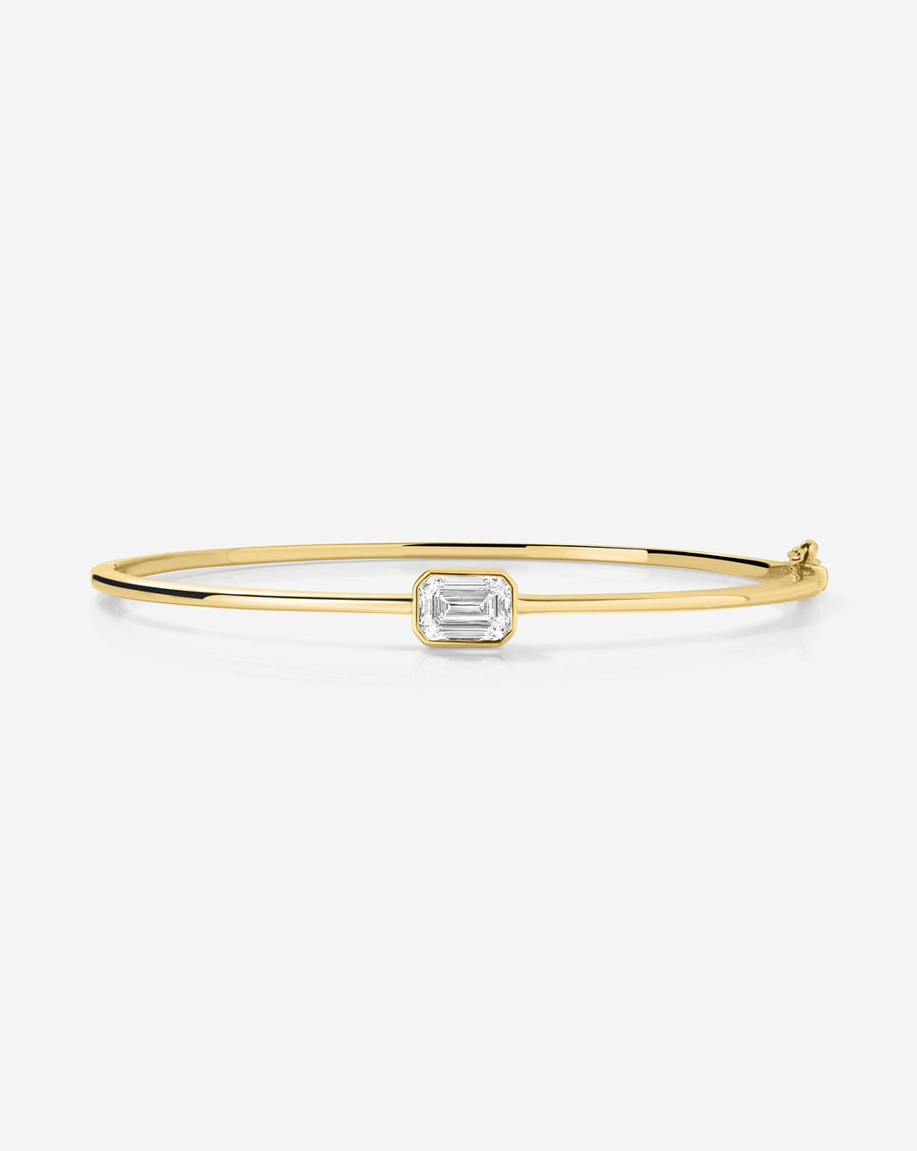 Emerald Diamond Bangle - Emerald - Yellow Gold - Hinged