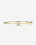 Emerald Diamond Bangle - Emerald - Yellow Gold - Hinged