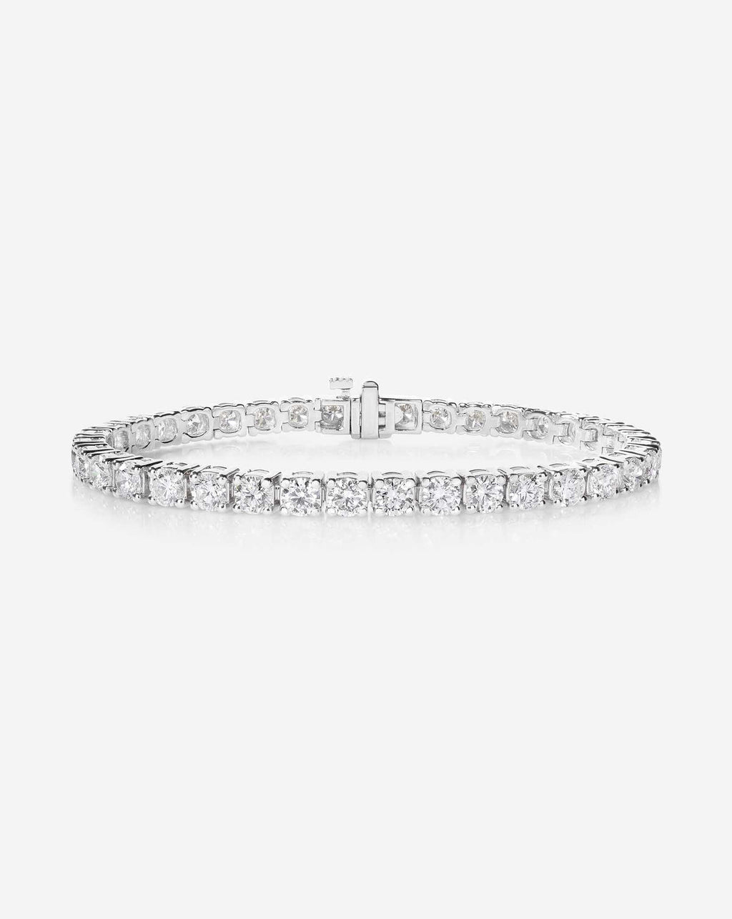 Classic Diamond Tennis Bracelet - Round - Rose Gold - Box Clasp