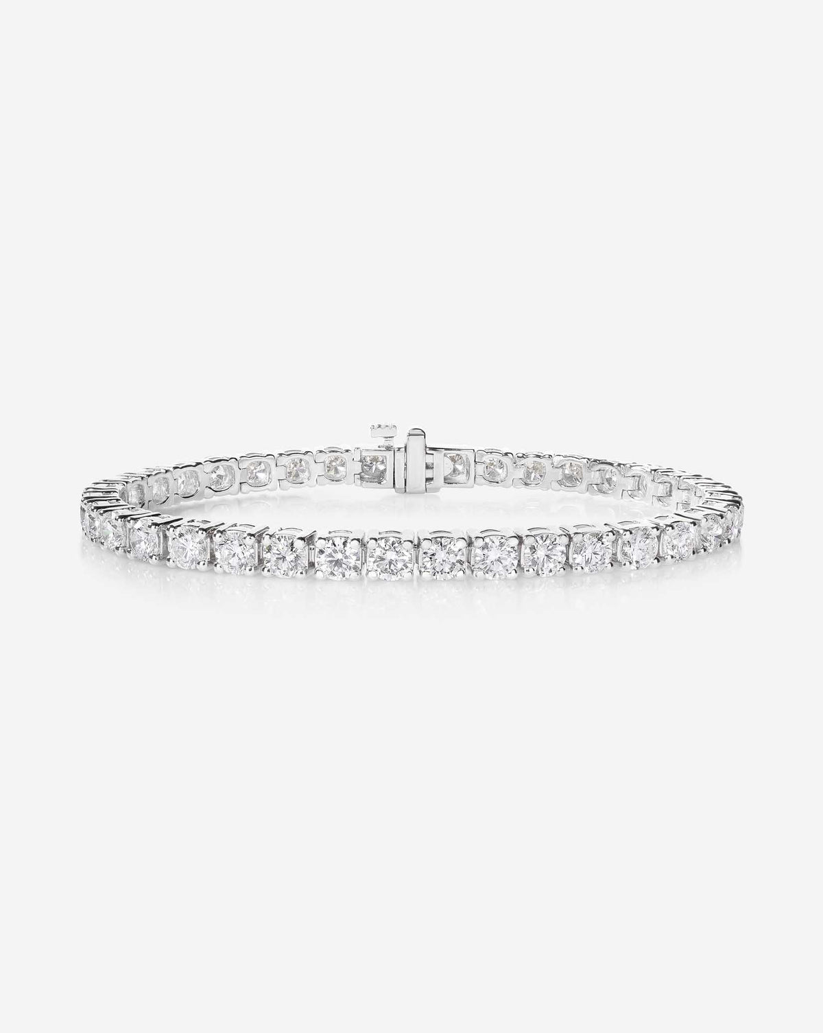 Classic Diamond Tennis Bracelet - Round - Rose Gold - Box Clasp