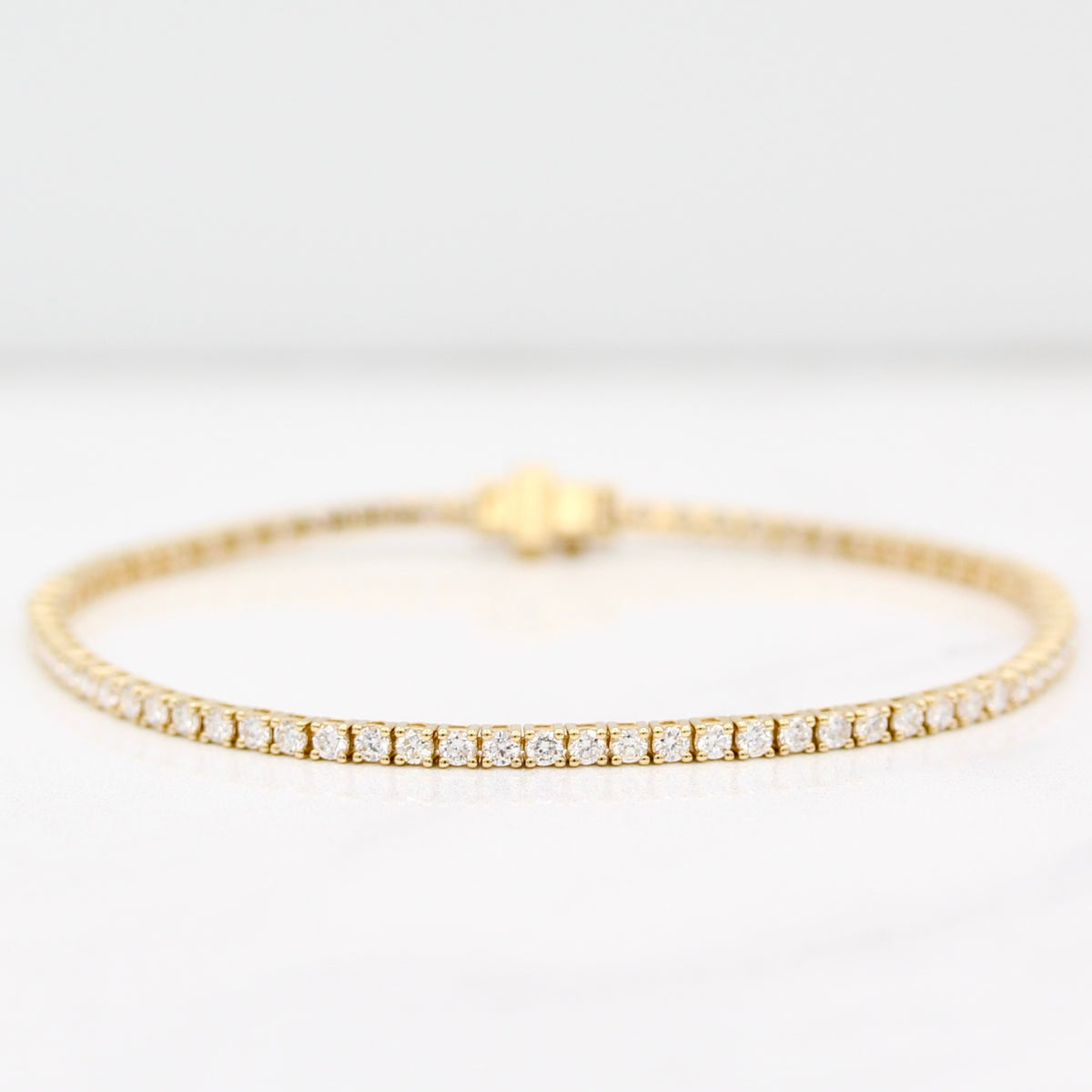 The Classic Tennis Bracelet - Round - Rose Gold - Box Clasp