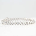 The Emerald-Cut Tennis Bracelet - Emerald - White Gold - Box Clasp