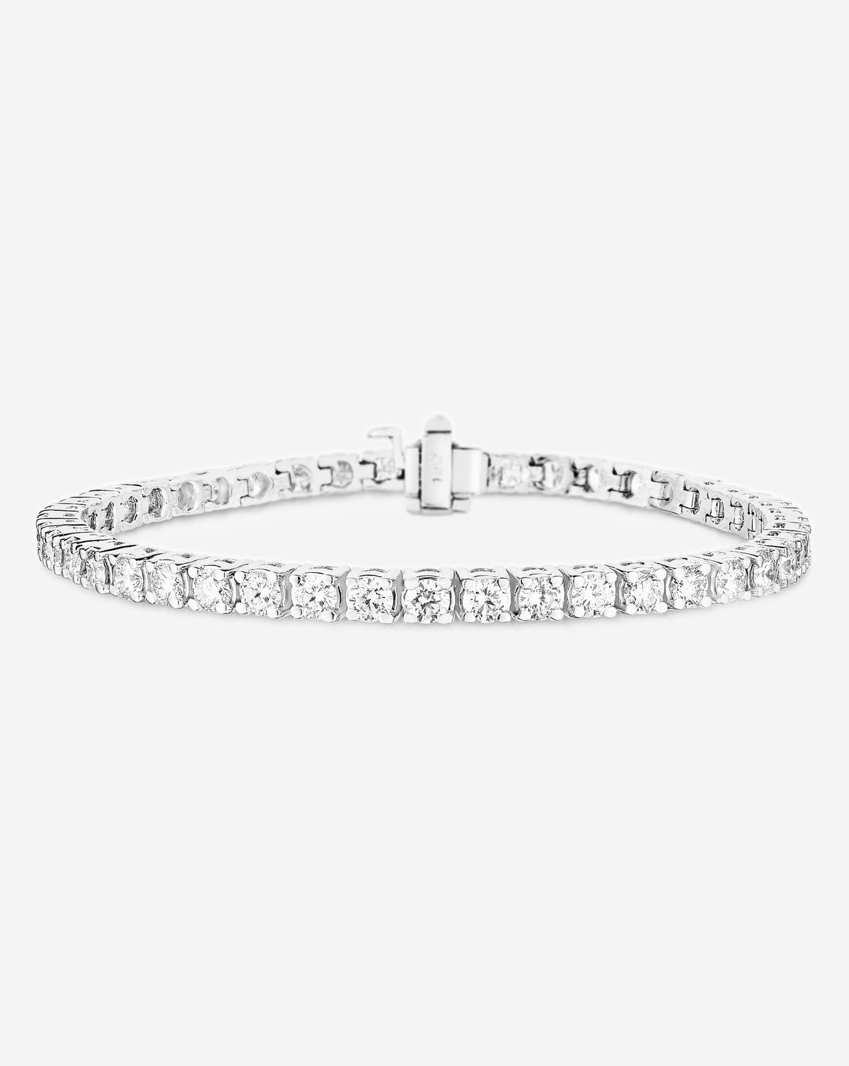 Classic Lab Diamond Tennis Bracelet - Round - Rose Gold - Box Clasp