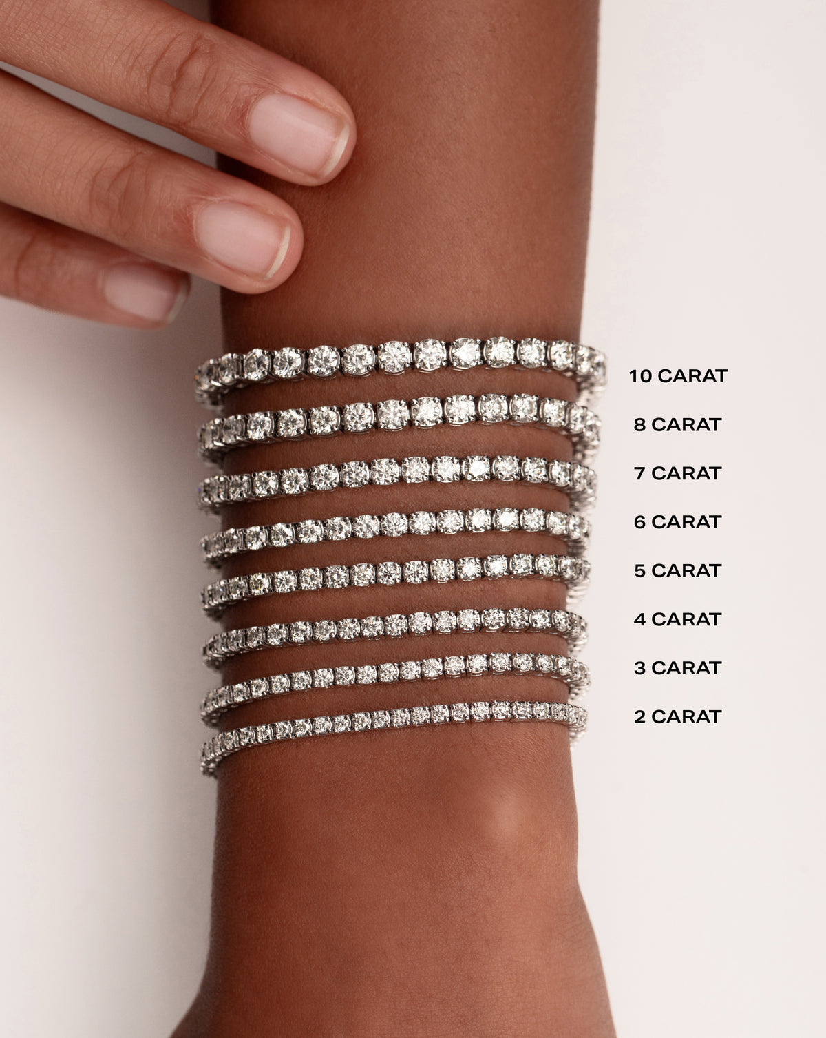 Classic Lab Diamond Tennis Bracelet - Round - Rose Gold - Box Clasp