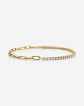Round Tennis Chain Bracelet - Round - White Gold - Lobster
