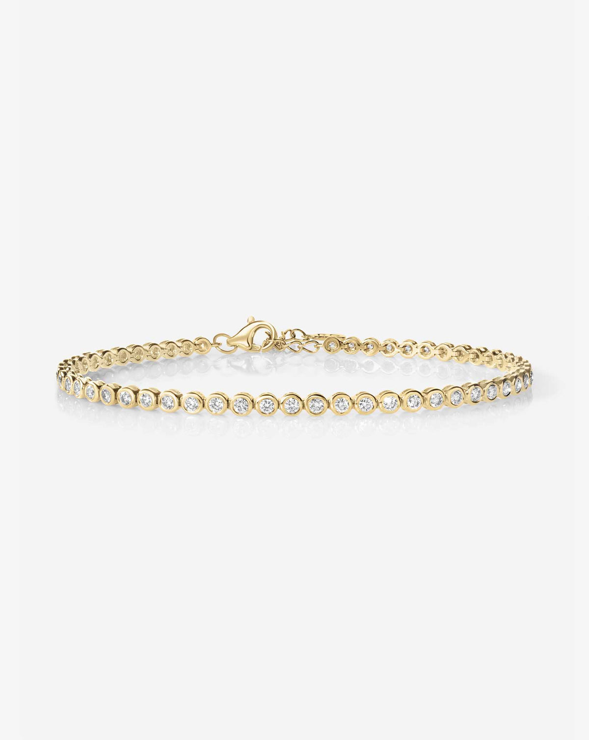 Bezel Mini Diamond Tennis Bracelet - Round - Rose Gold - Box Clasp