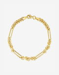 Mixed Link Chain Bracelet - Link - White Gold - Lobster