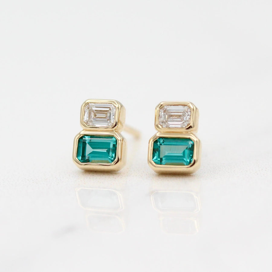 The Britta Two-Stone - Round - White Gold - Push Back