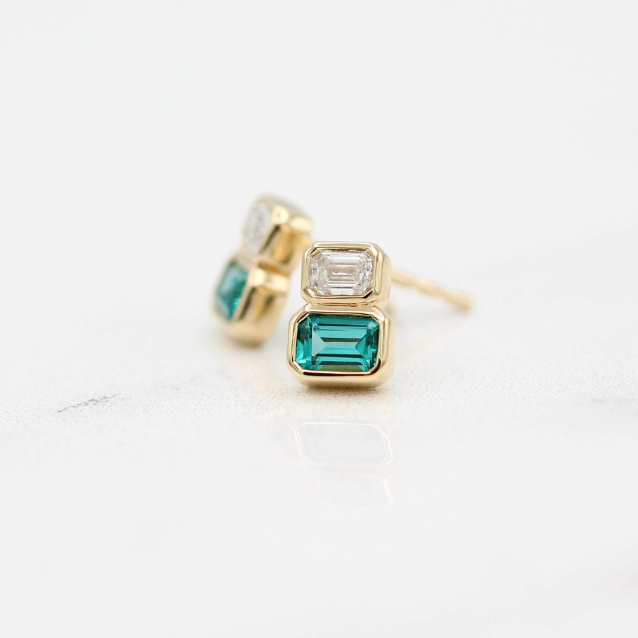 The Britta Two-Stone - Round - White Gold - Push Back
