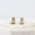 Emerald-Cut Two-Stone 1ct - Emerald - Yellow Gold - Push Back
