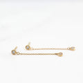 Diamond Drop Earrings - Pear - Rose Gold - Push Back