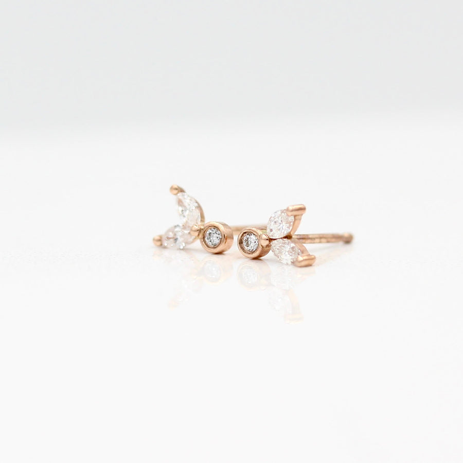 The Sophia Earrings - Round - Platinum - Push Back