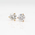 Martini Mounting Diamond Studs - Round - Platinum - Screw Back