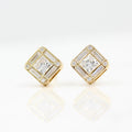 The Darby Earrings - Round - Platinum - Push Back