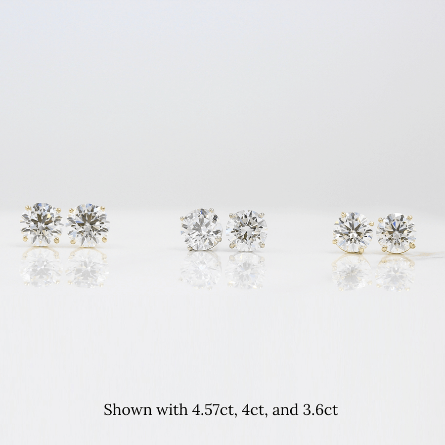 Classic Stud Earrings - Round - Platinum - Screw Back