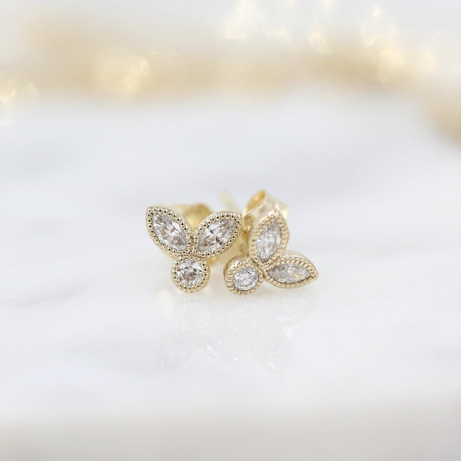 The Cate Earrings - Round - Platinum - Push Back