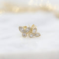 The Cate Earrings - Round - Platinum - Push Back