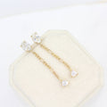 The Emilia Drops - Marquise - Platinum - Lever Back