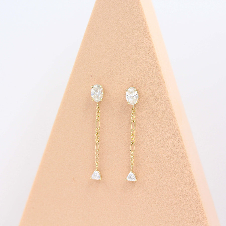 The Emilia Drops - Marquise - Platinum - Lever Back