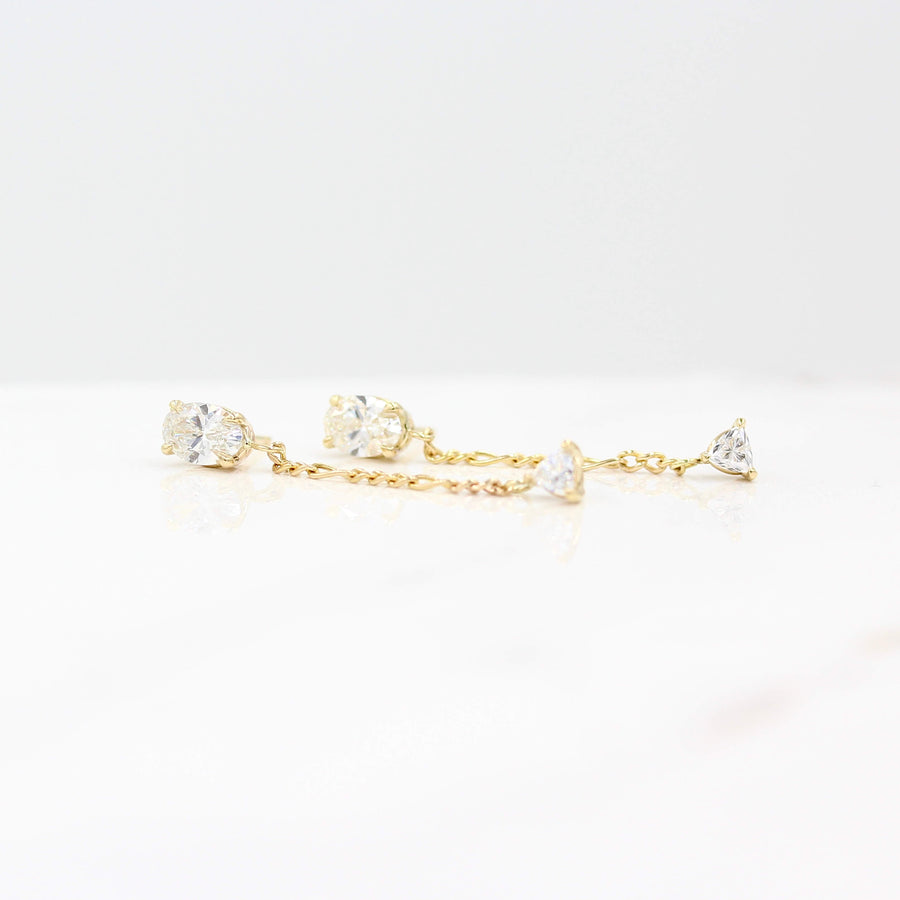 The Emilia Drops - Marquise - Platinum - Lever Back