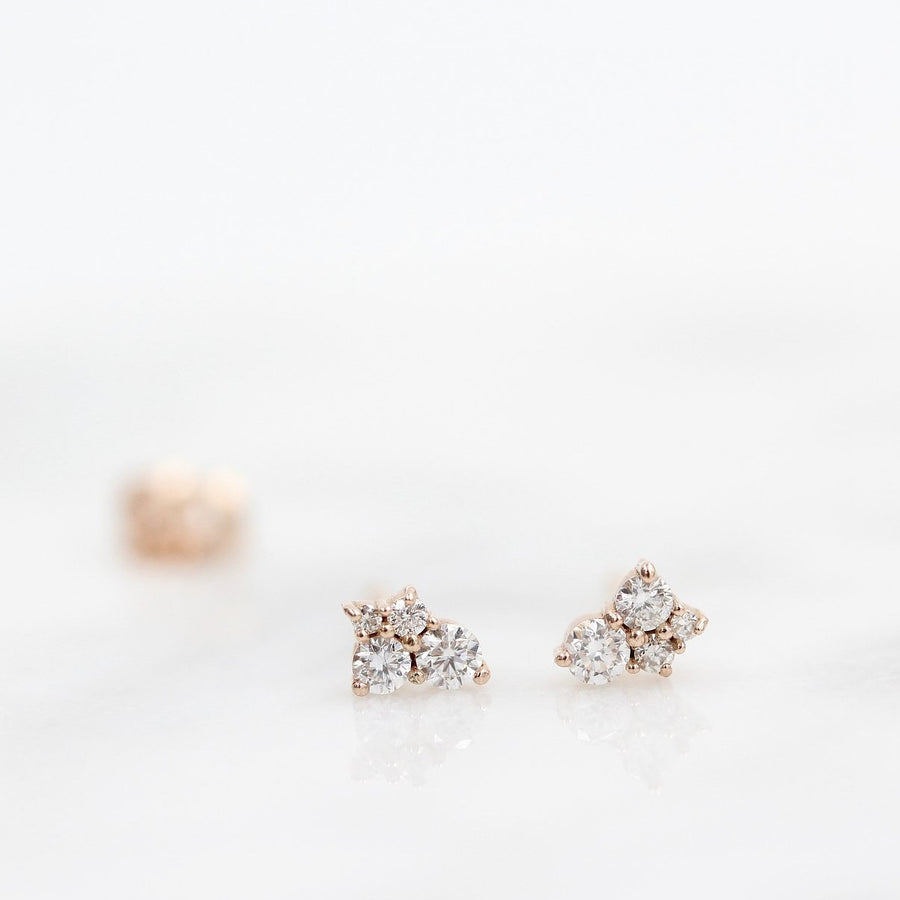 The Felicity Earrings - Round - Platinum - Push Back
