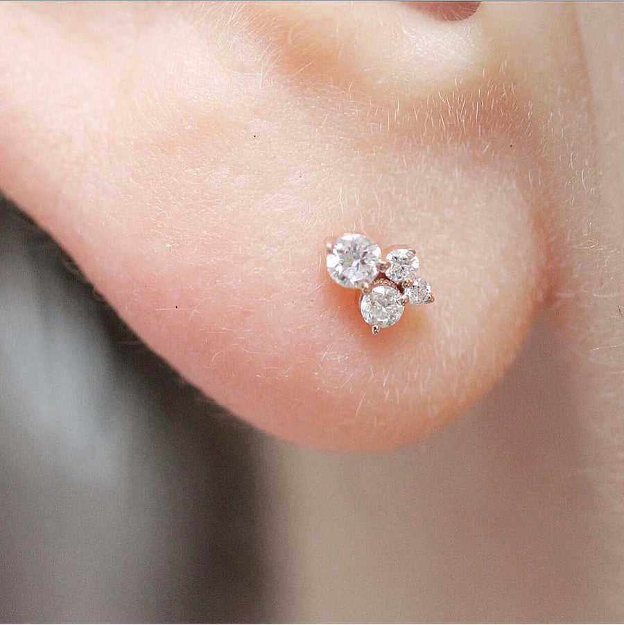 The Felicity Earrings - Round - Platinum - Push Back