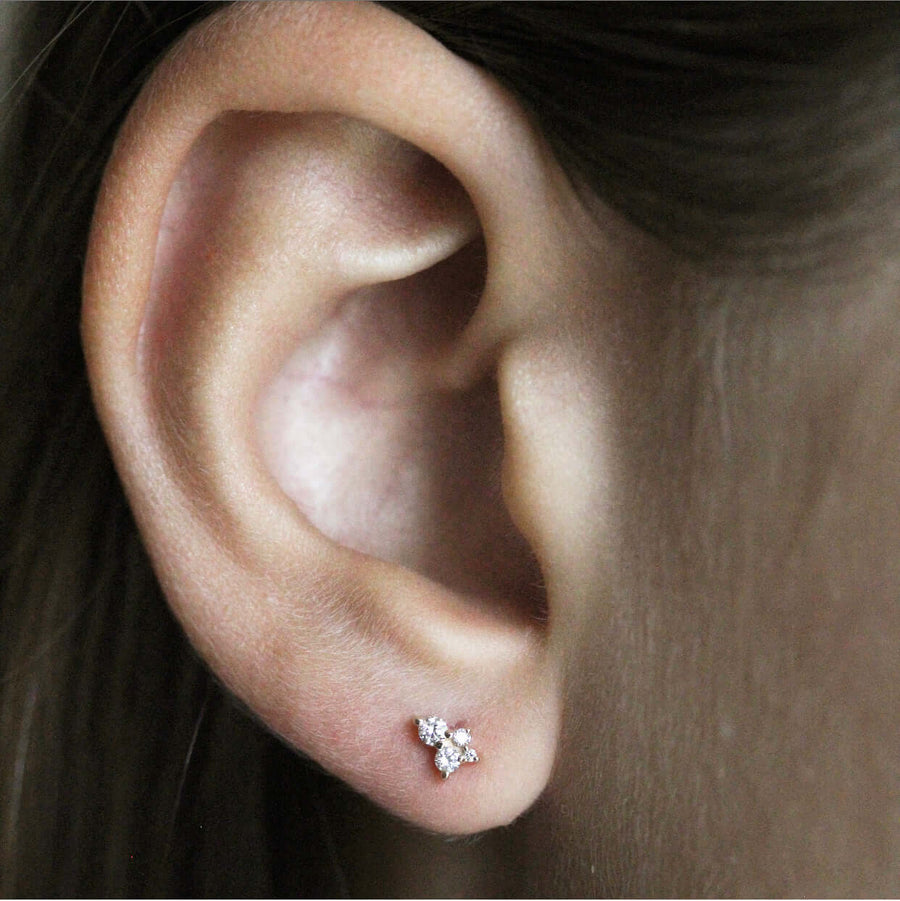 The Felicity Earrings - Round - Platinum - Push Back