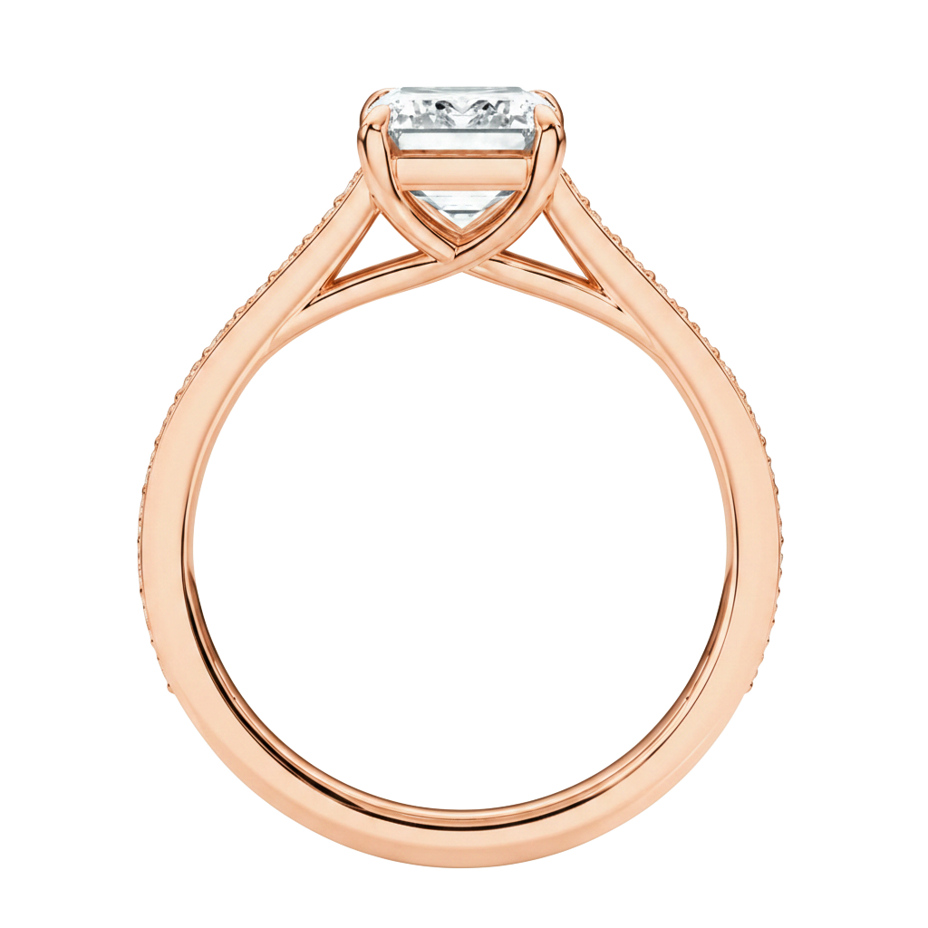 Basilica - Asscher - Rose Gold - Pavé