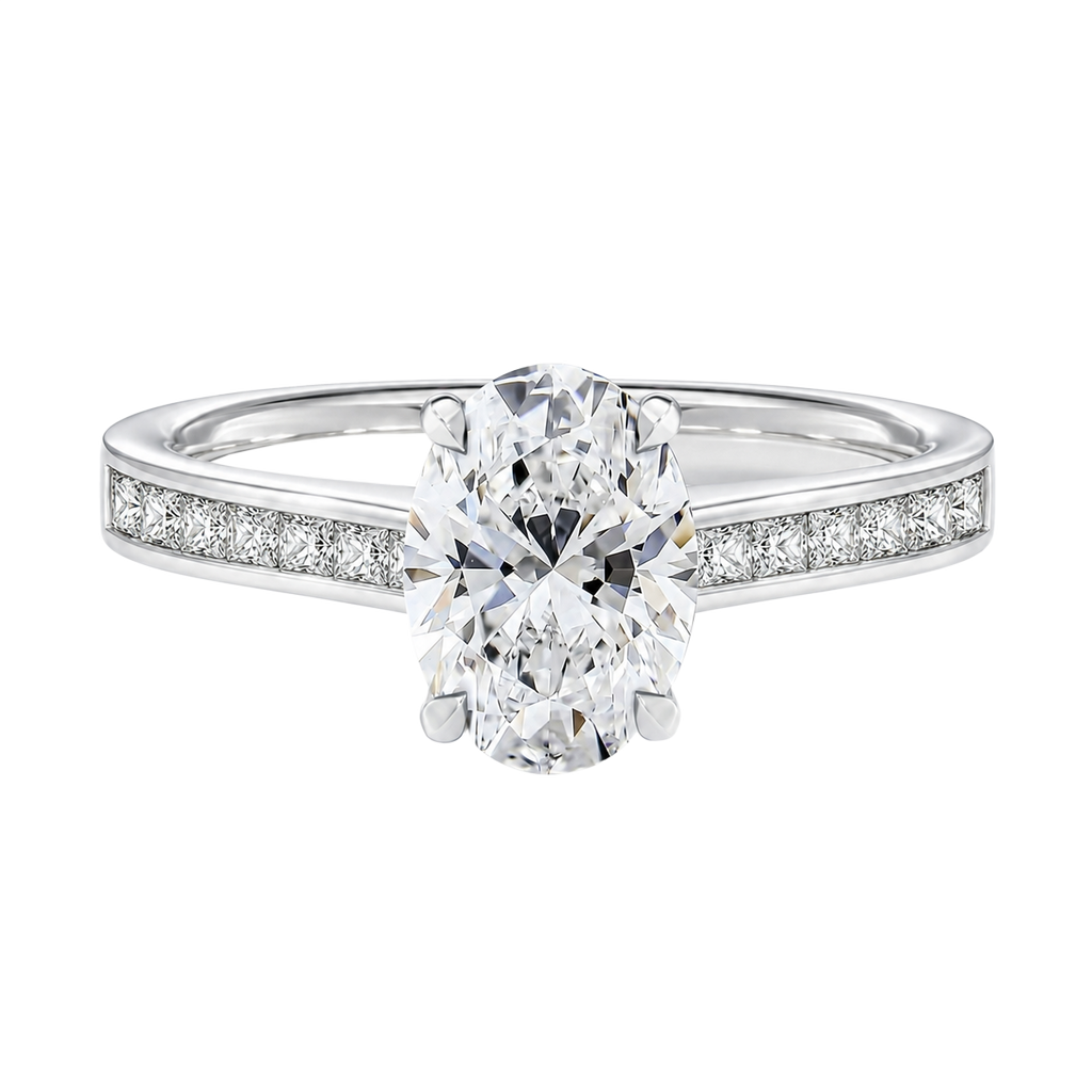 Basilica - Oval - White Gold - Channel