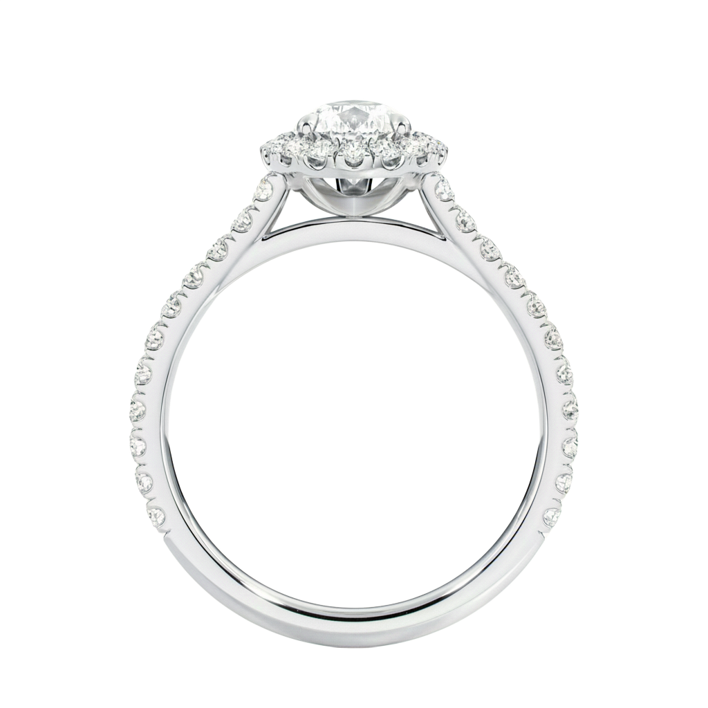 Cordelia - Pear - Platinum - Pavé