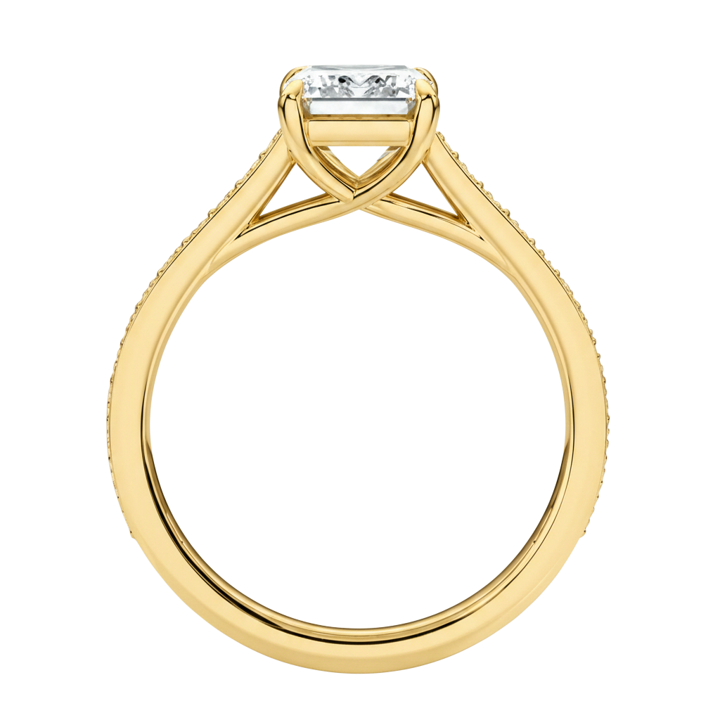 Basilica - Asscher - Yellow Gold - Pavé