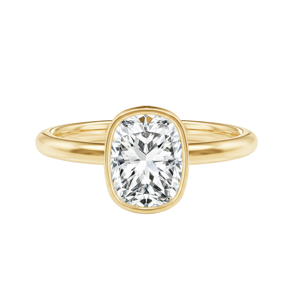 Bailey - Cushion - Yellow Gold - Plain