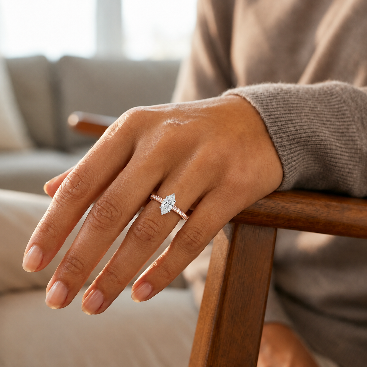 Basilica - Marquise - Rose/White Tone - Pavé