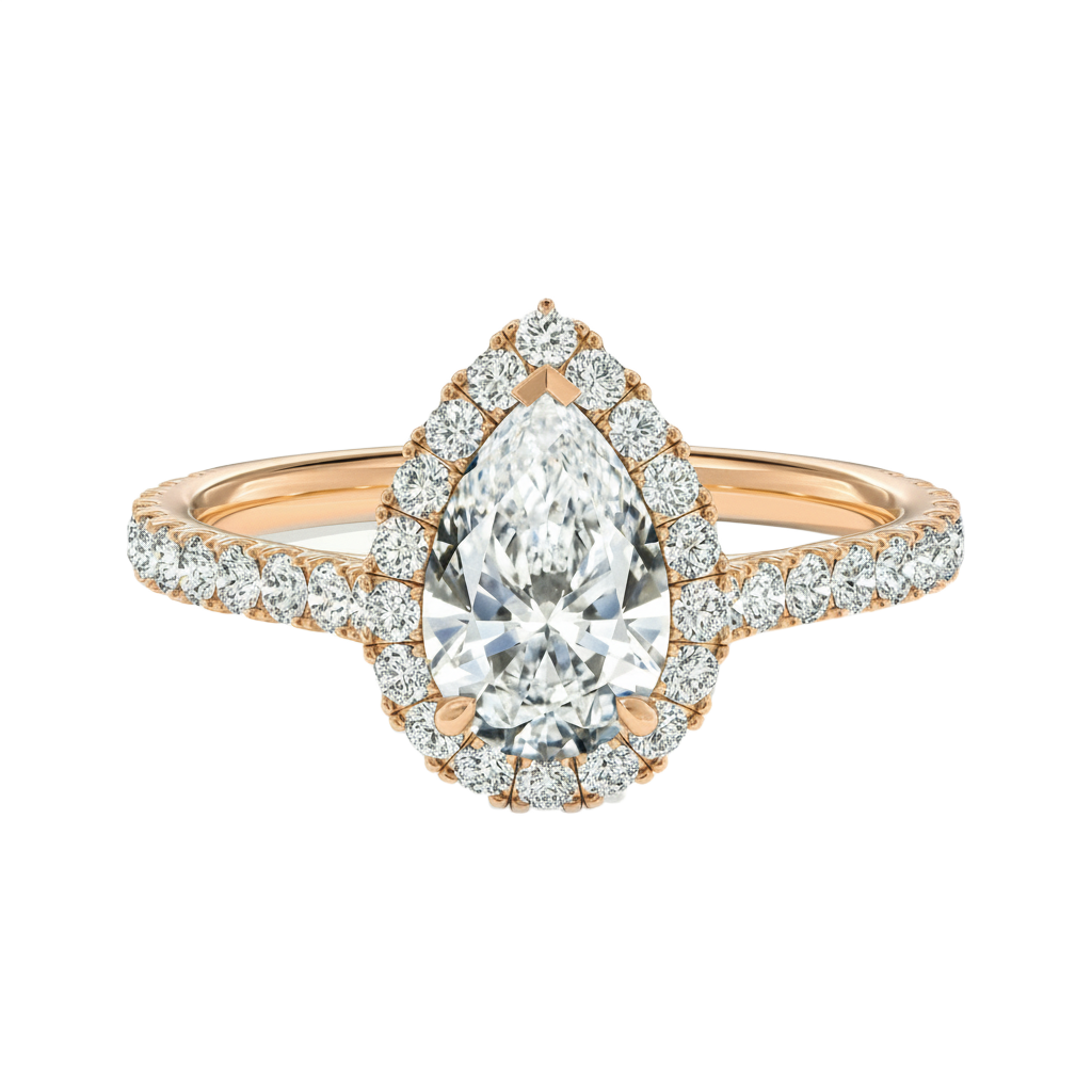 Cordelia - Pear - Rose Gold - Pavé