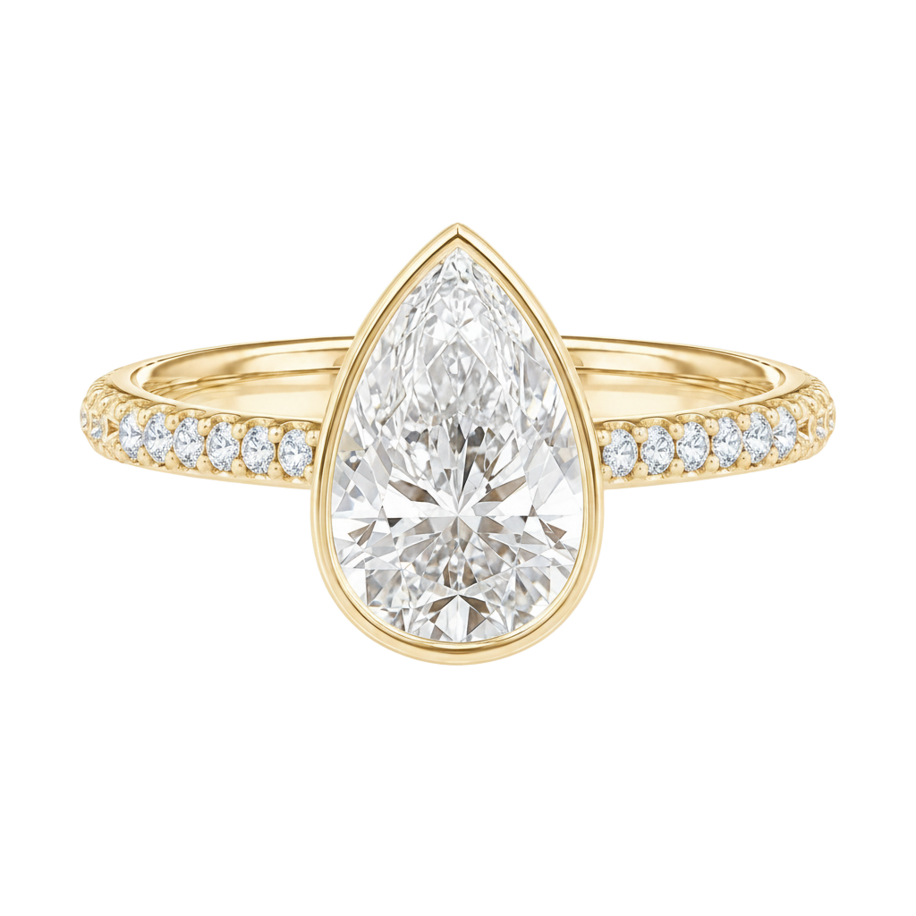 Bailey - Pear - Yellow Gold - Pavé