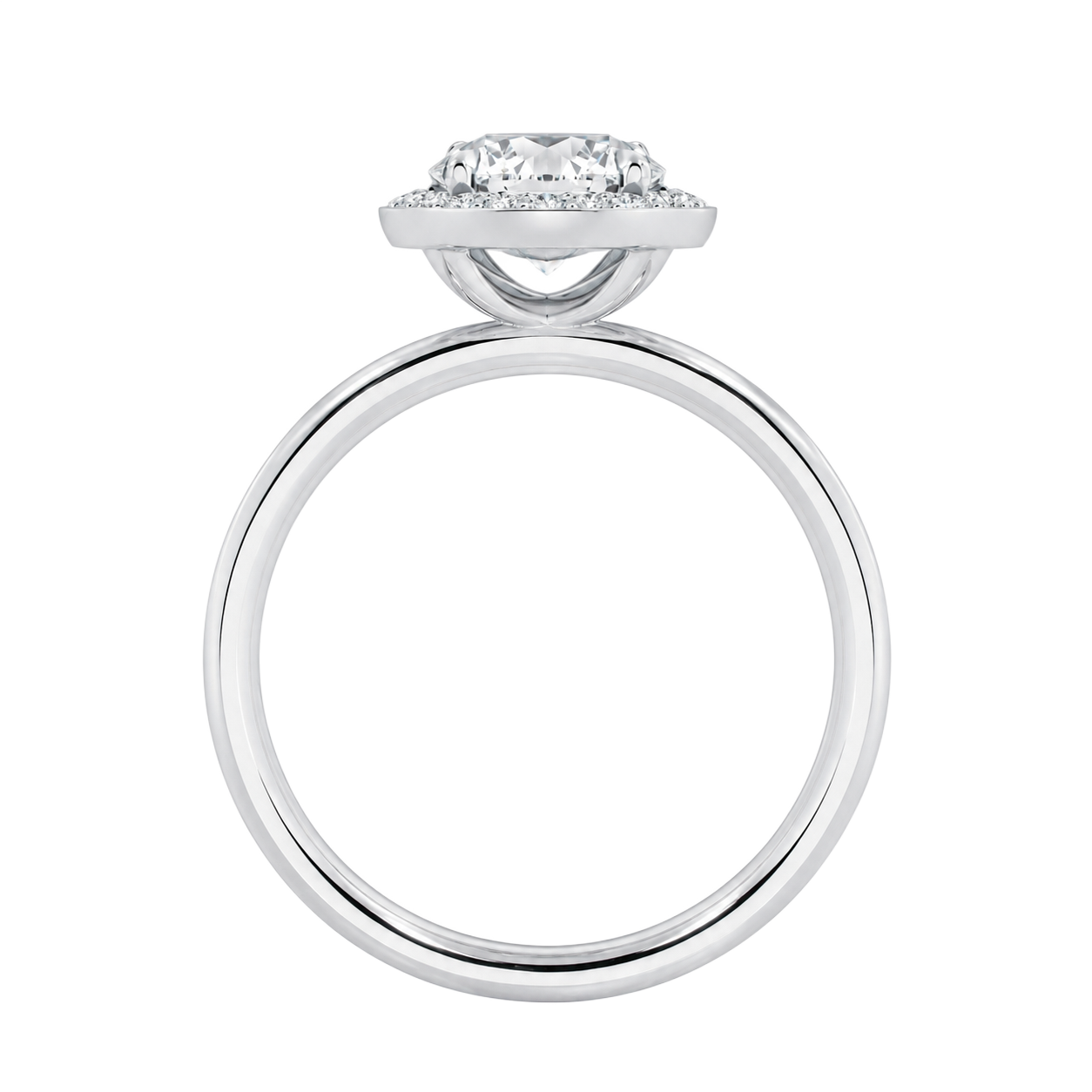 Deneuve - Heart - White Gold - Plain