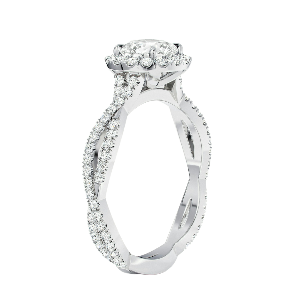 Braid - Asscher - White Gold - Pavé
