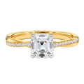 Wreath - Asscher - Yellow/White Tone - Pavé