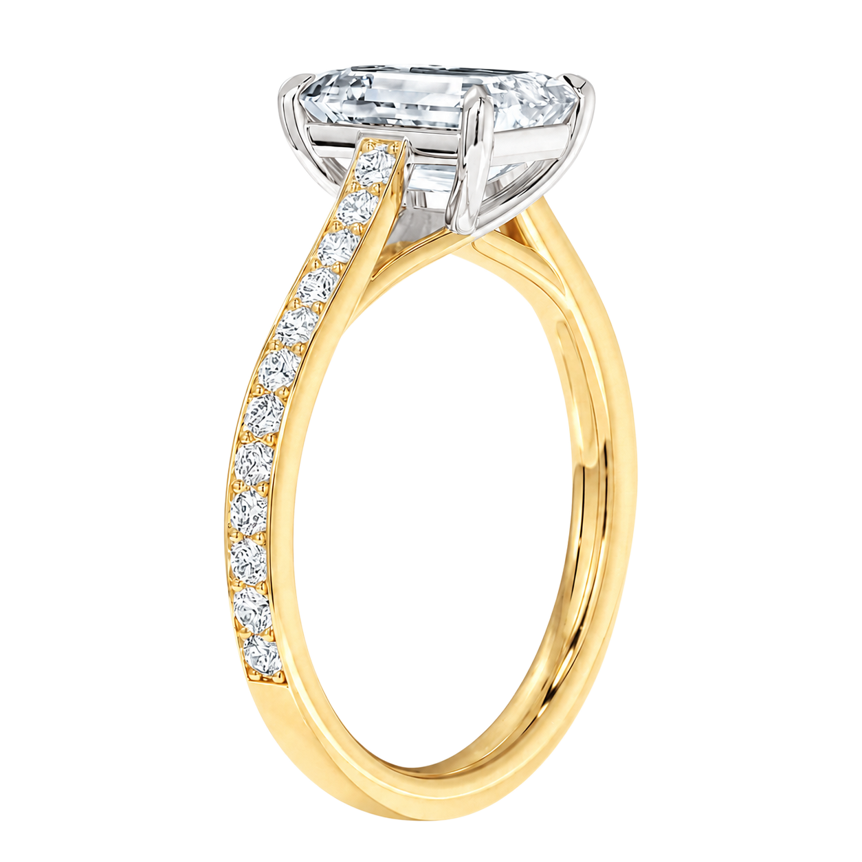 Basilica - Asscher - Yellow/White Tone - Pavé