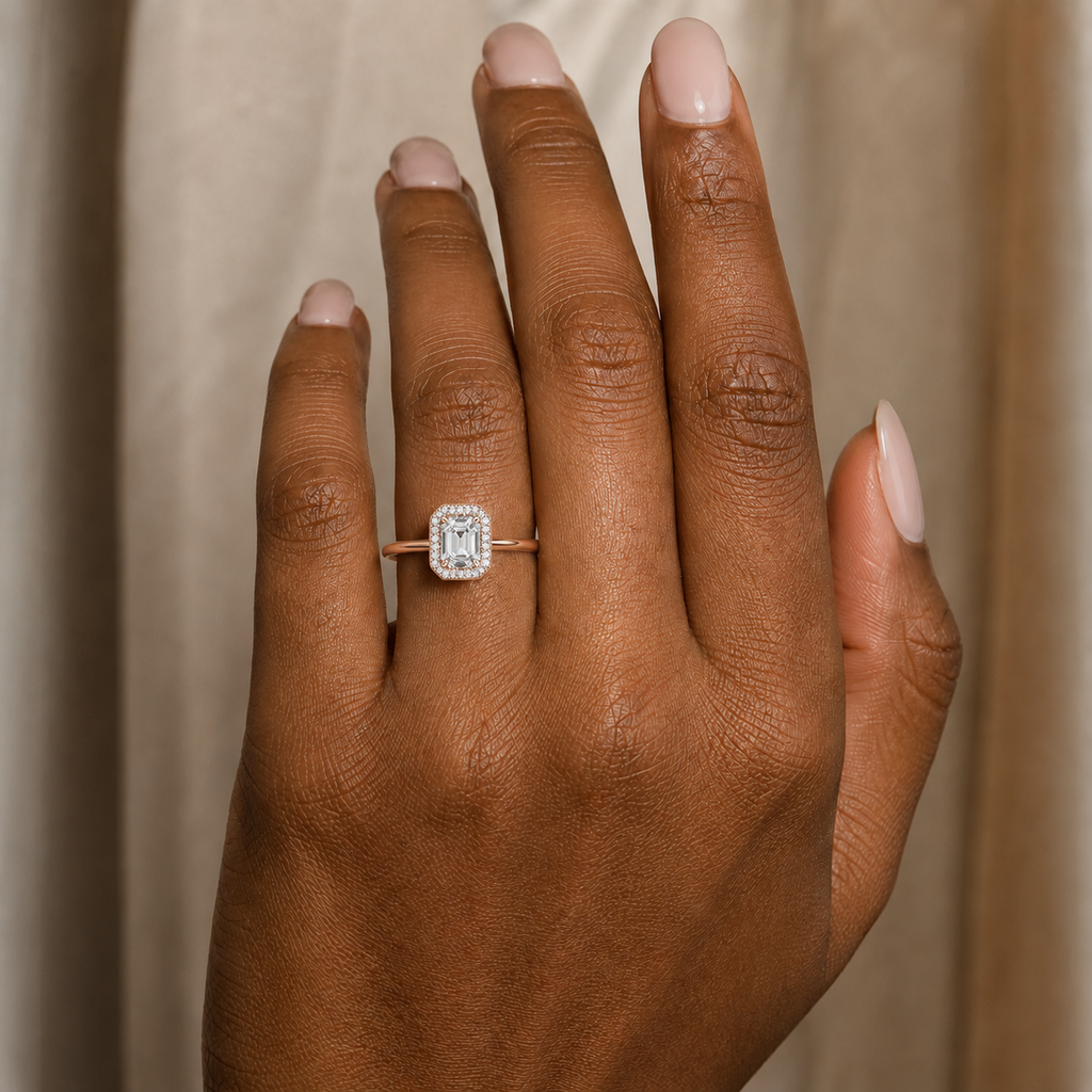 Deneuve - Asscher - Rose/White Tone - Plain