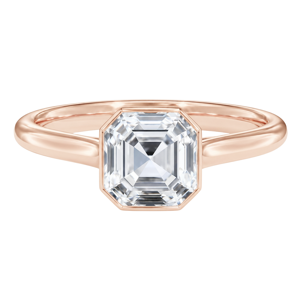 Solenne - Asscher - Rose Gold - Plain